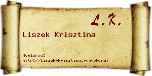 Liszek Krisztina névjegykártya