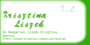 krisztina liszek business card